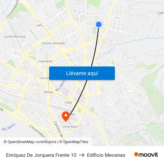 Enríquez De Jorquera Frente 10 to Edificio Mecenas map