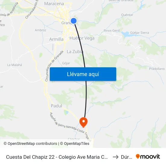 Cuesta Del Chapiz 22 - Colegio Ave Maria Casa Madre to Dúrcal map