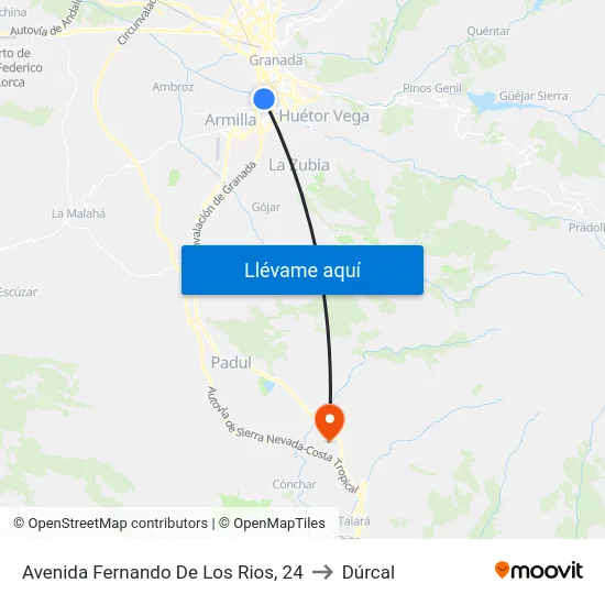 Avenida Fernando De Los Rios, 24 to Dúrcal map
