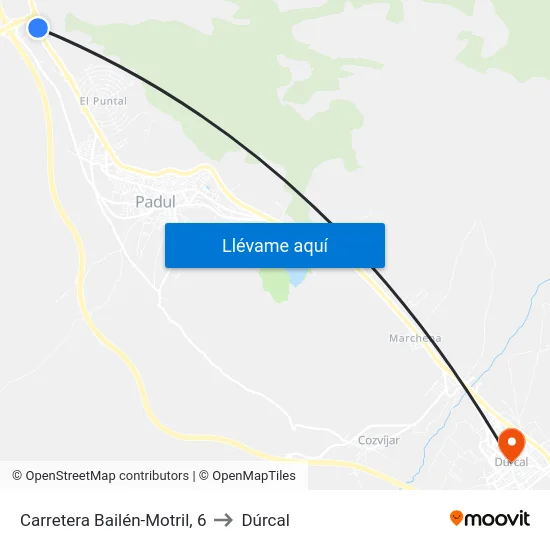 Carretera Bailén-Motril, 6 to Dúrcal map