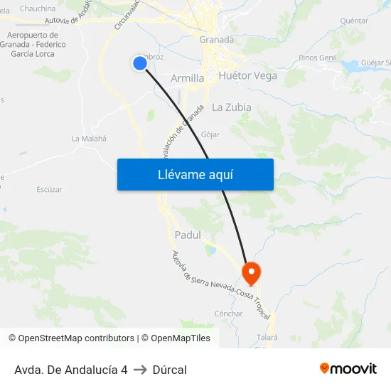 Avda. De Andalucía 4 to Dúrcal map
