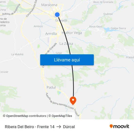 Ribera Del Beiro - Frente 14 to Dúrcal map