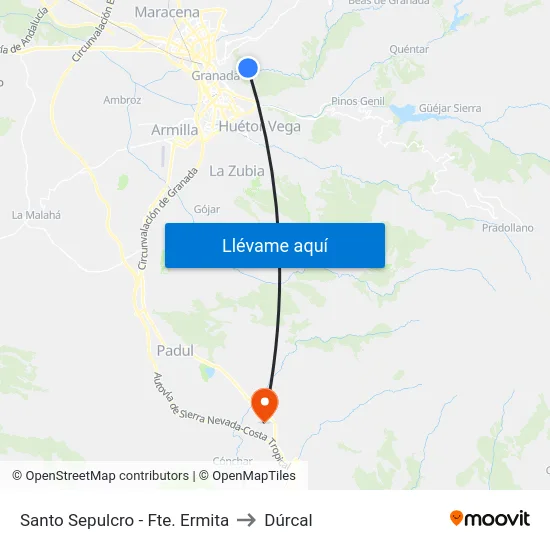 Santo Sepulcro - Fte. Ermita to Dúrcal map