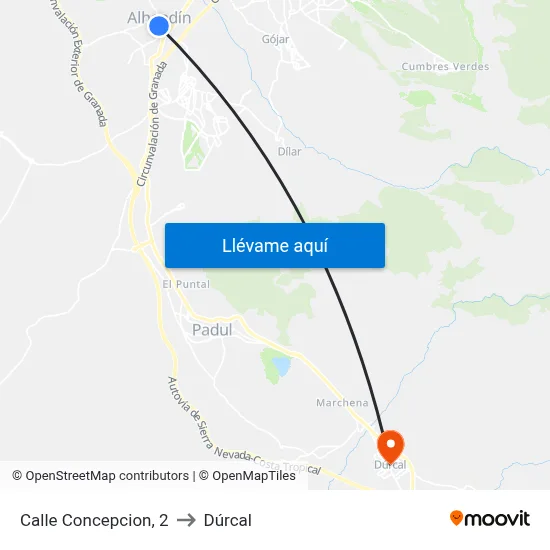 Calle Concepcion, 2 to Dúrcal map