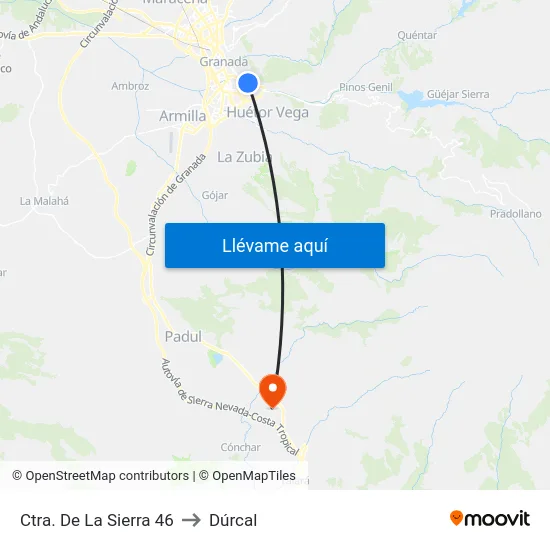 Ctra. De La Sierra 46 to Dúrcal map