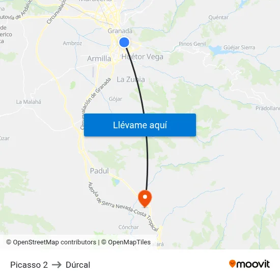 Picasso 2 to Dúrcal map