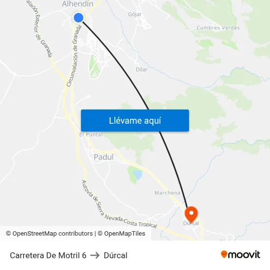 Carretera De Motril 6 to Dúrcal map