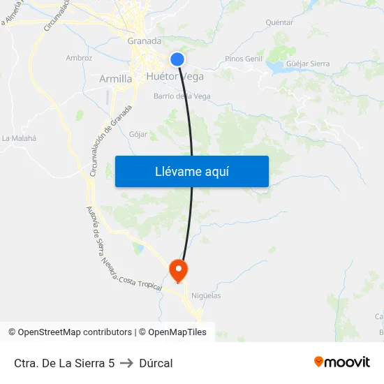 Ctra. De La Sierra 5 to Dúrcal map
