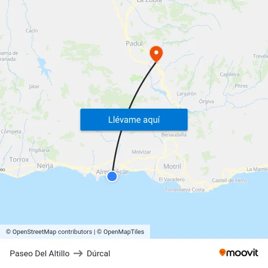Paseo Del Altillo to Dúrcal map