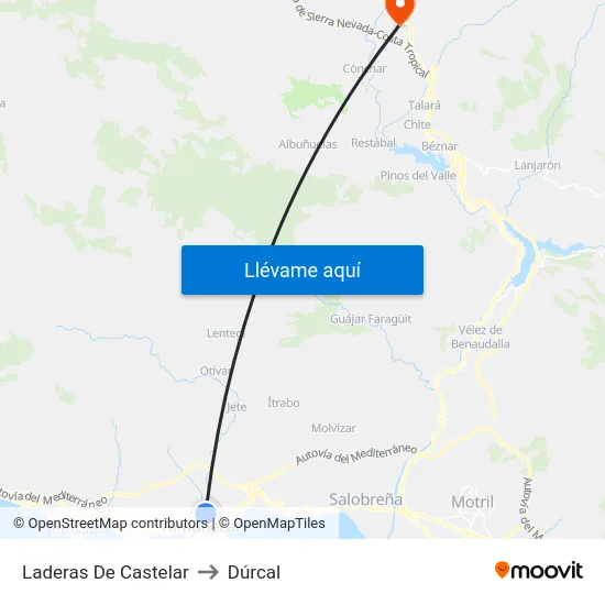 Laderas De Castelar to Dúrcal map