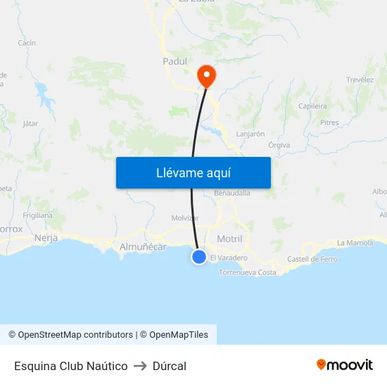 Esquina Club Naútico to Dúrcal map