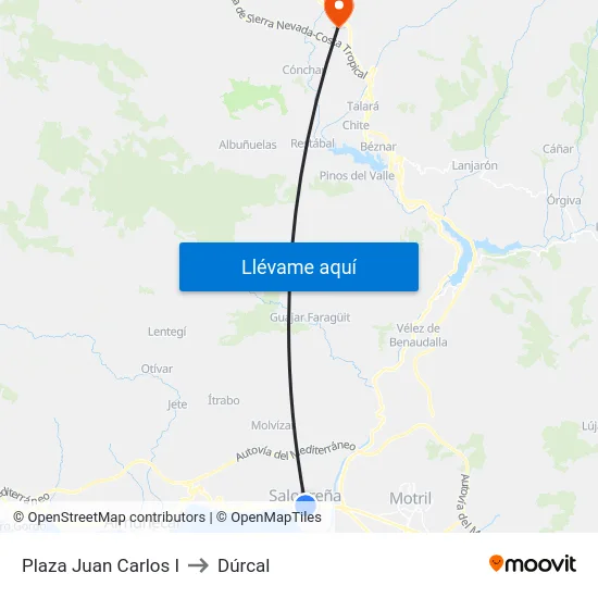 Plaza Juan Carlos I to Dúrcal map