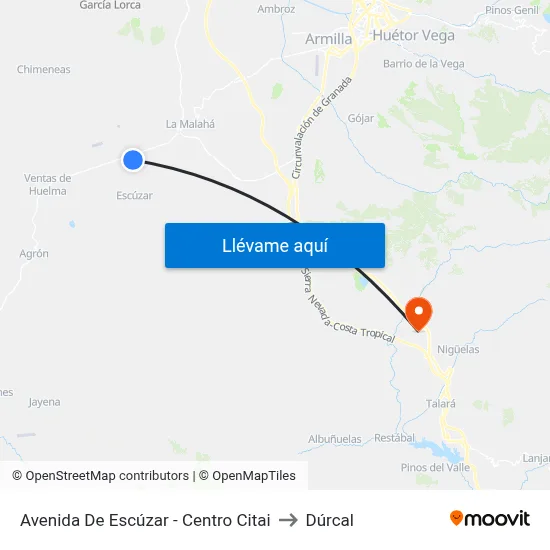 Avenida De Escúzar - Centro Citai to Dúrcal map