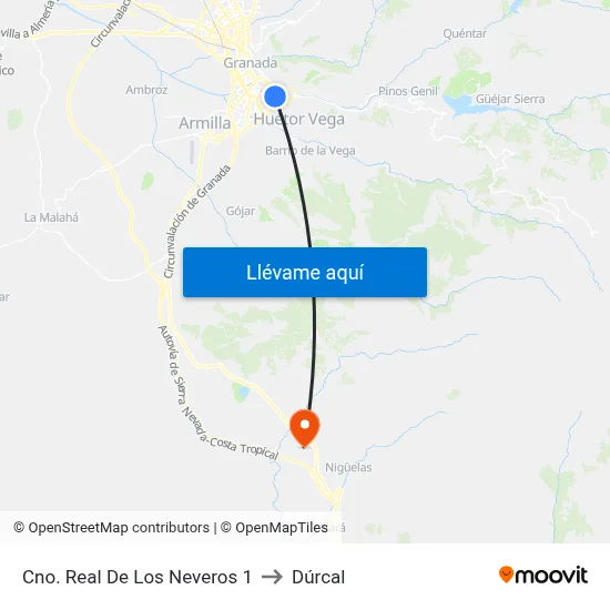 Cno. Real De Los Neveros 1 to Dúrcal map