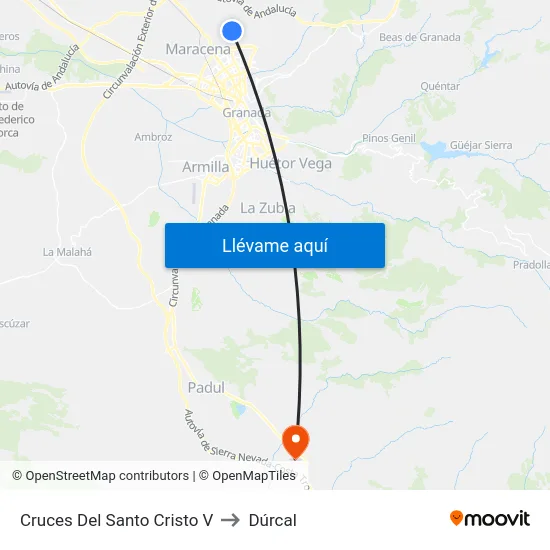 Cruces Del Santo Cristo V to Dúrcal map