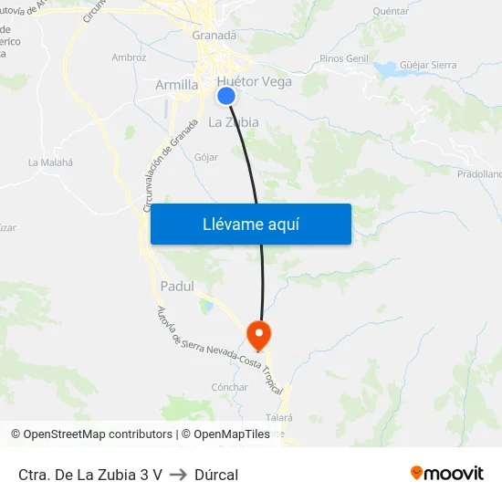 Ctra. De La Zubia 3 V to Dúrcal map