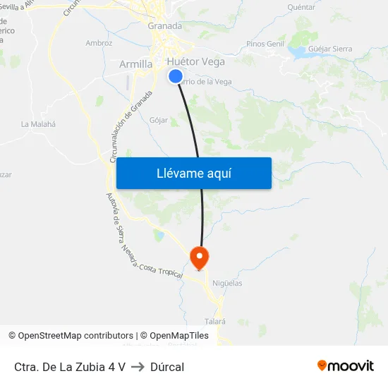 Ctra. De La Zubia 4 V to Dúrcal map