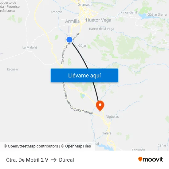 Ctra. De Motril 2 V to Dúrcal map