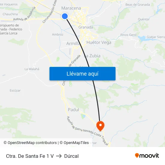 Ctra. De Santa Fe 1 V to Dúrcal map