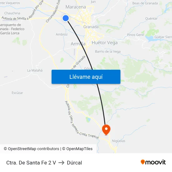 Ctra. De Santa Fe 2 V to Dúrcal map