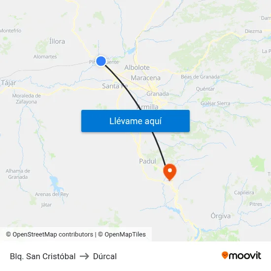 Blq. San Cristóbal to Dúrcal map