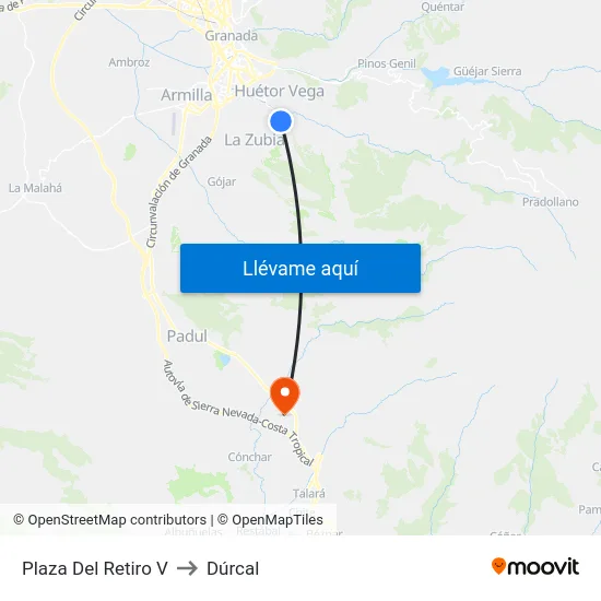 Plaza Del Retiro V to Dúrcal map