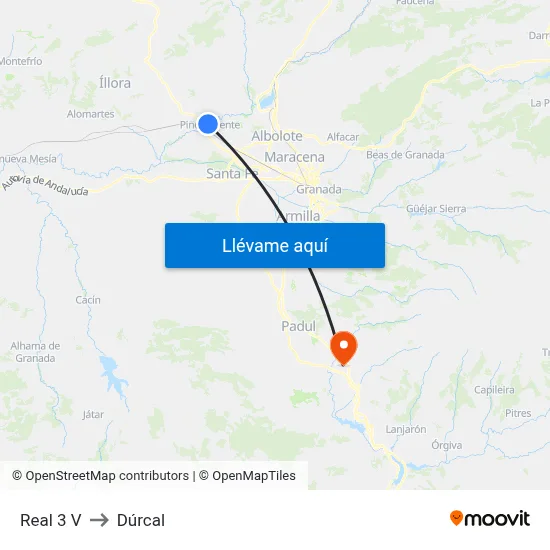 Real 3 V to Dúrcal map