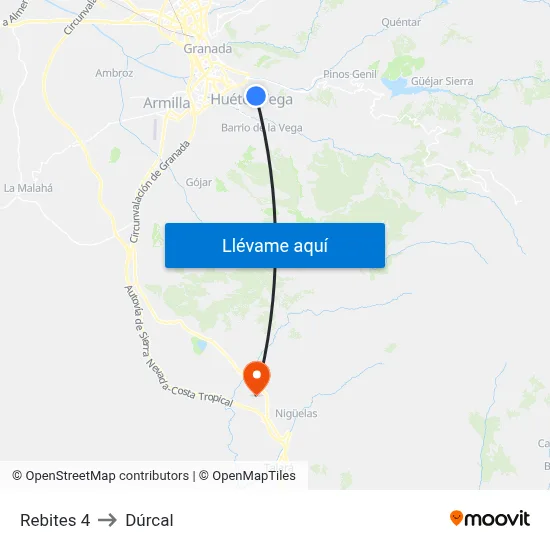 Rebites 4 to Dúrcal map