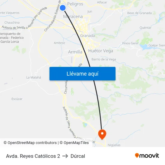 Avda. Reyes Católicos 2 to Dúrcal map