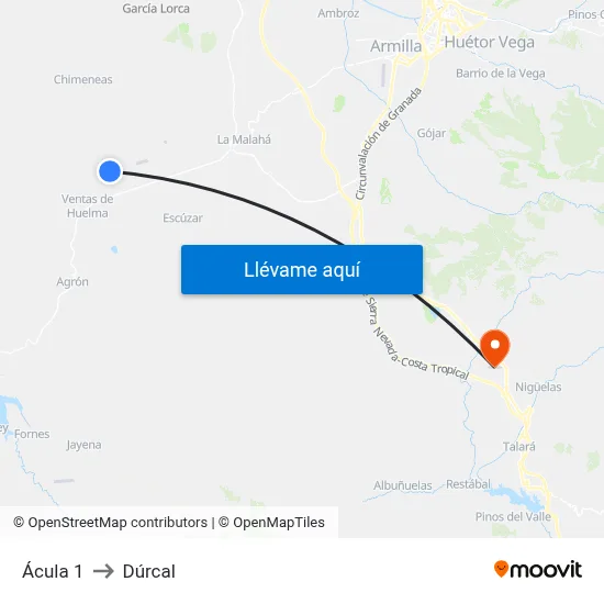 Ácula 1 to Dúrcal map
