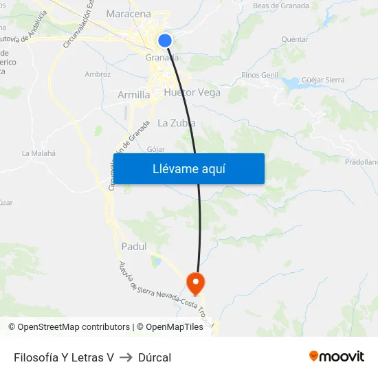 Filosofía Y Letras V to Dúrcal map