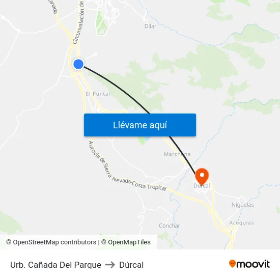 Urb. Cañada Del Parque to Dúrcal map