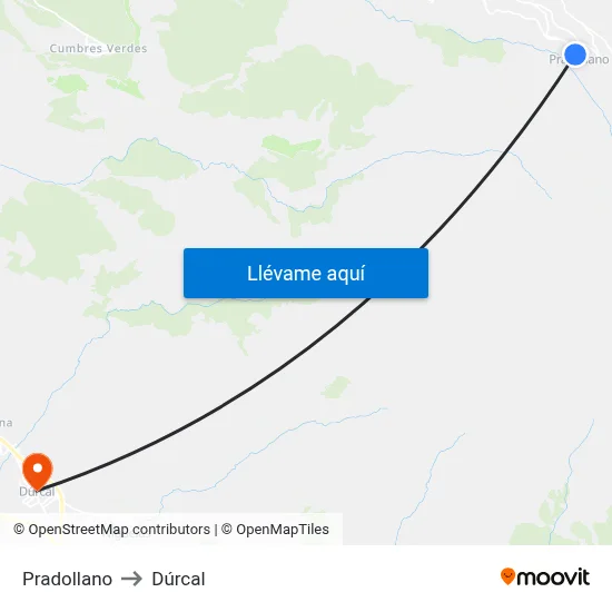 Pradollano to Dúrcal map