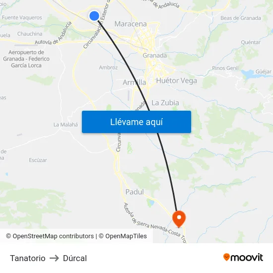 Tanatorio to Dúrcal map