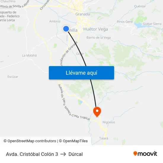 Avda. Cristóbal Colón 3 to Dúrcal map