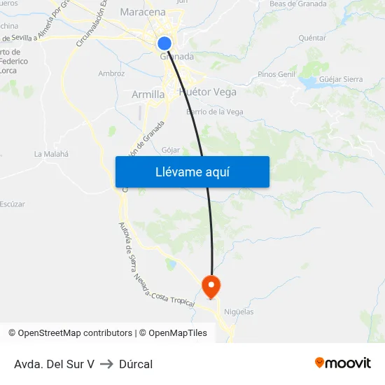 Avda. Del Sur V to Dúrcal map
