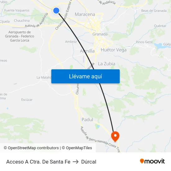 Acceso A Ctra. De Santa Fe to Dúrcal map