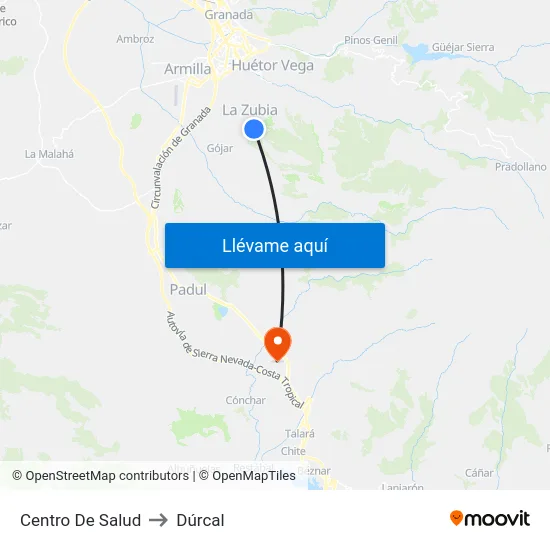 Centro De Salud to Dúrcal map