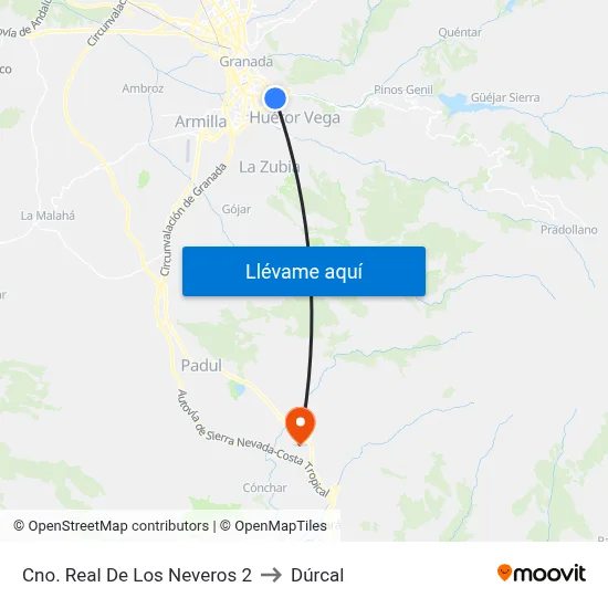 Cno. Real De Los Neveros 2 to Dúrcal map