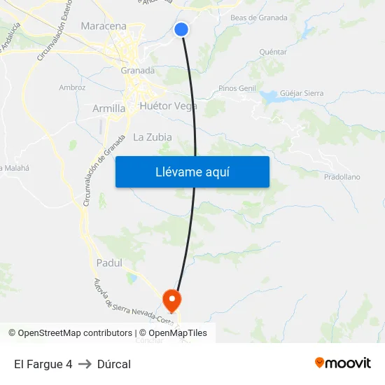 El Fargue 4 to Dúrcal map