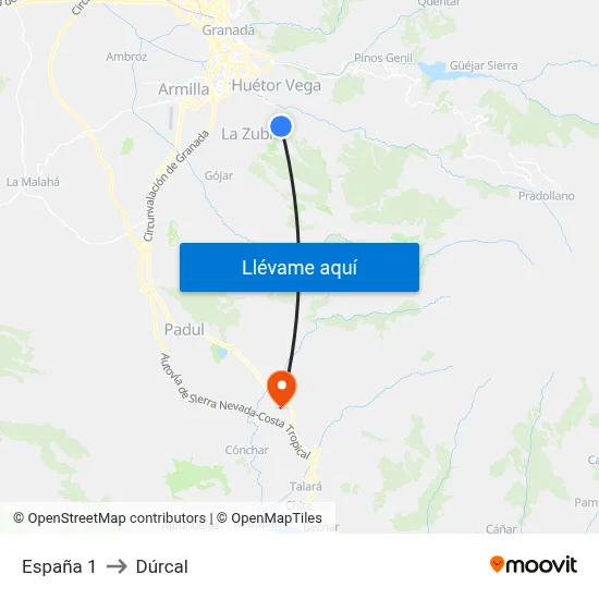 España 1 to Dúrcal map