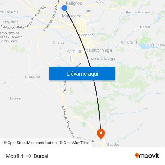 Motril 4 to Dúrcal map