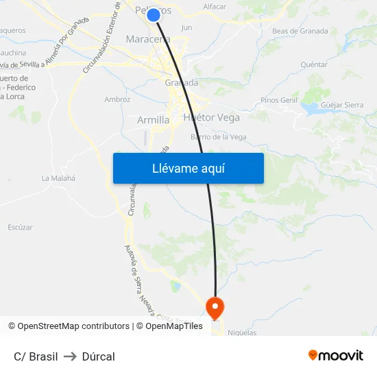 C/ Brasil to Dúrcal map