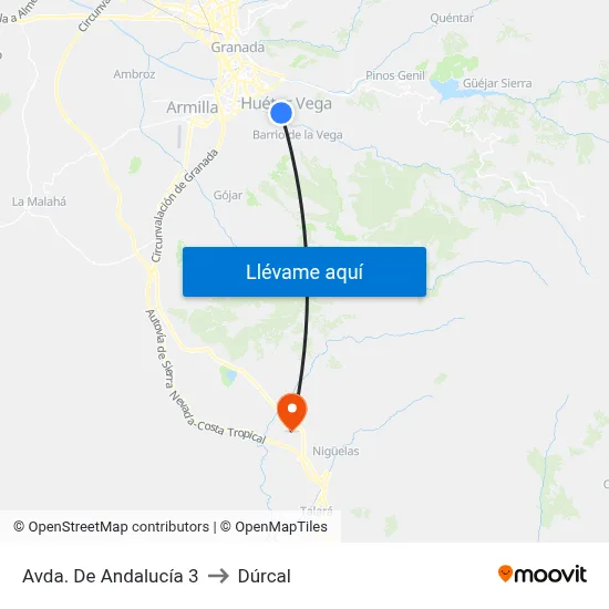 Avda. De Andalucía 3 to Dúrcal map