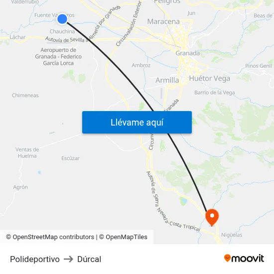 Polideportivo to Dúrcal map