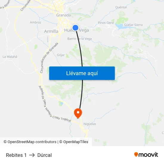 Rebites 1 to Dúrcal map
