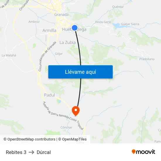 Rebites 3 to Dúrcal map