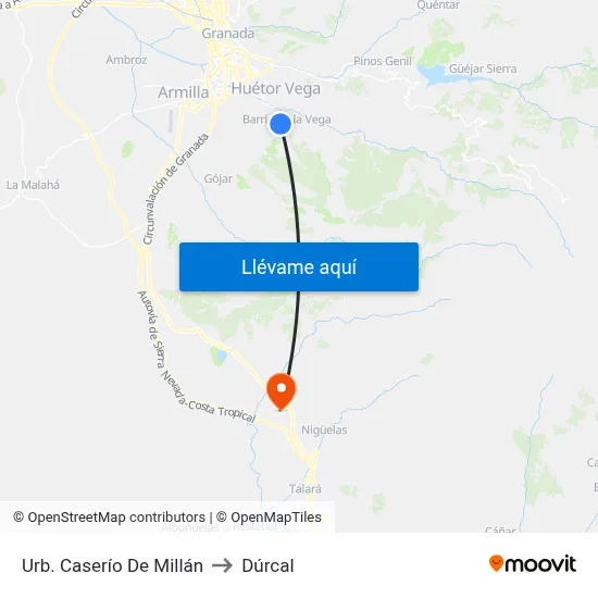 Urb. Caserío De Millán to Dúrcal map
