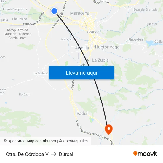 Ctra. De Córdoba V to Dúrcal map