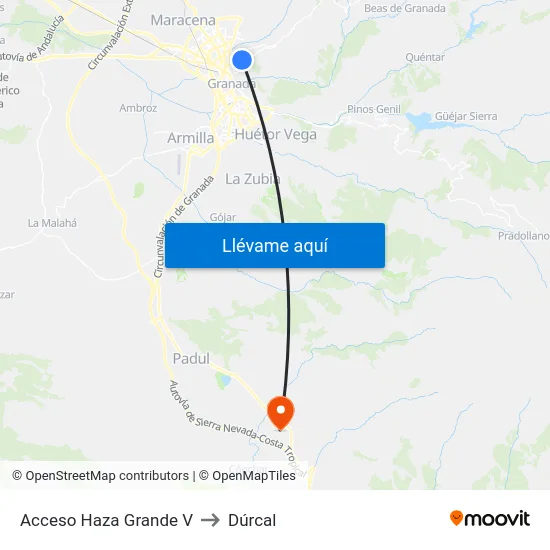 Acceso Haza Grande V to Dúrcal map